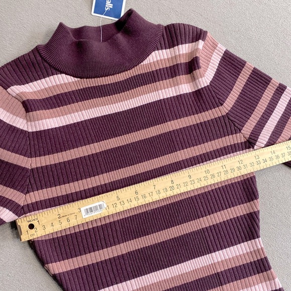 NWT Closet Space Turtleneck Colorful Striped Stretchy Sweater Girls Size Large ! - Picture 8 of 10